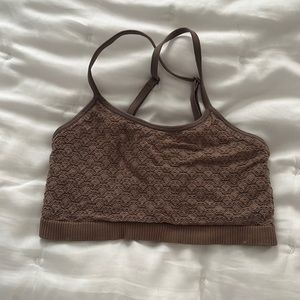 brown tank top